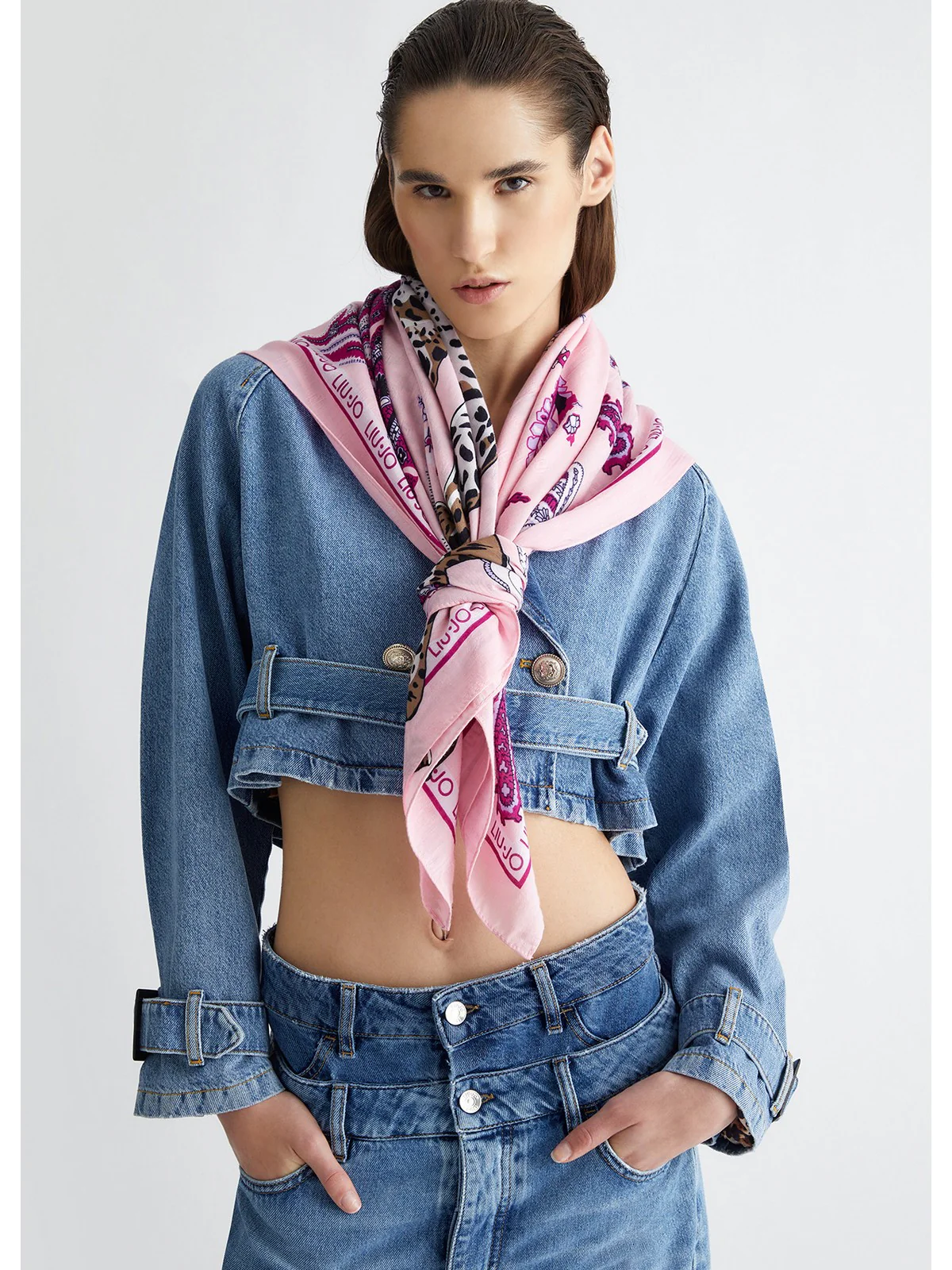 LIU JO SOFT Foulard Donna  2A4047T0300 32010 Rosa - Image 4