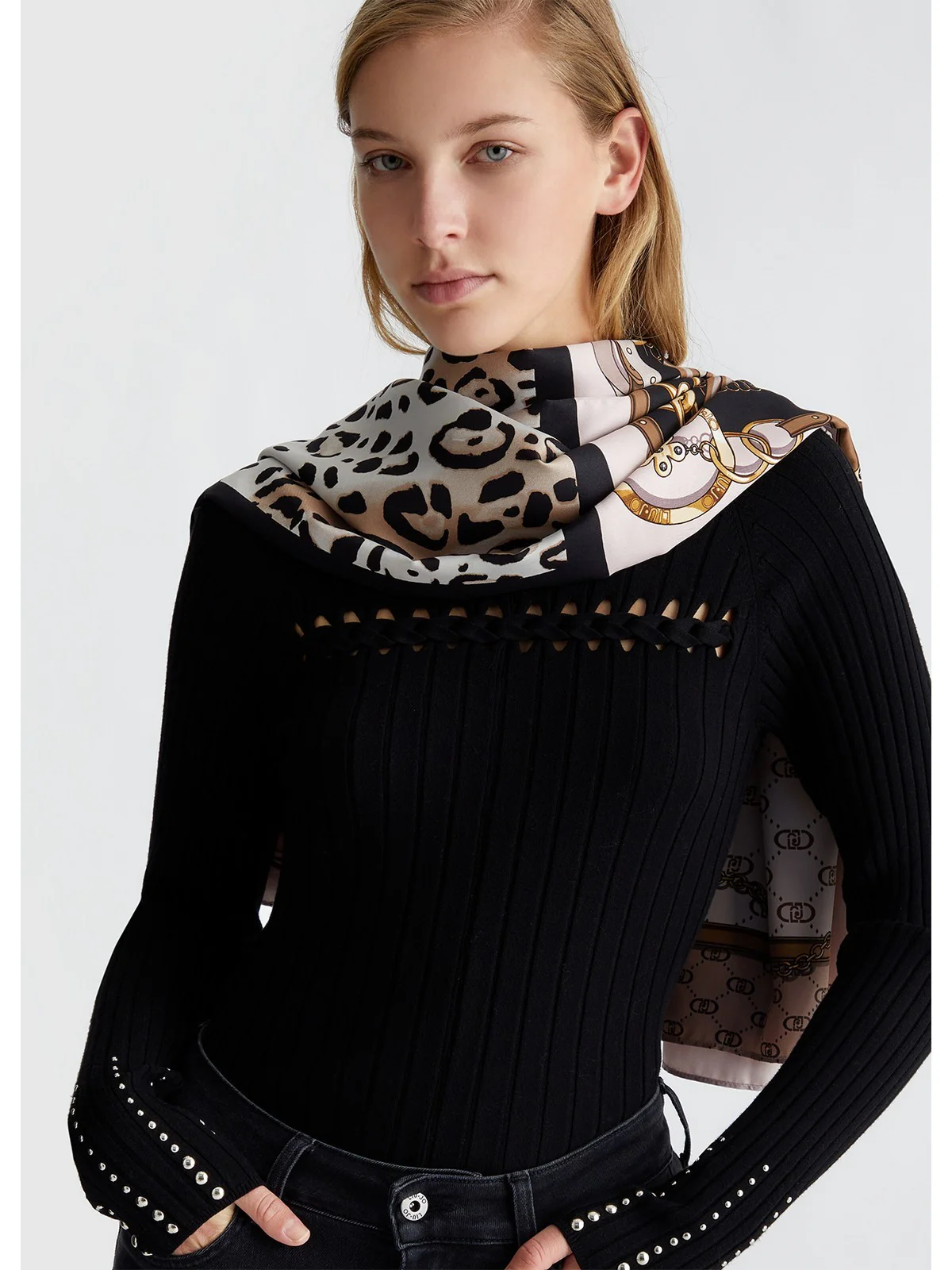 LIU JO SOFT Foulard Donna  2F4100T0300 00005 Beige - Image 5
