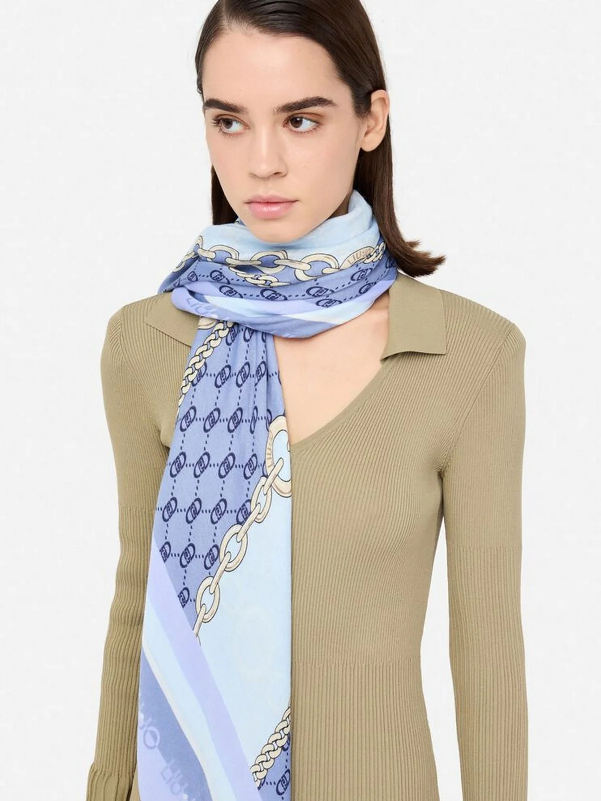 LIU JO SOFT Foulard Donna  2F5067T0300 74015 LIGHT DENIM - Image 3