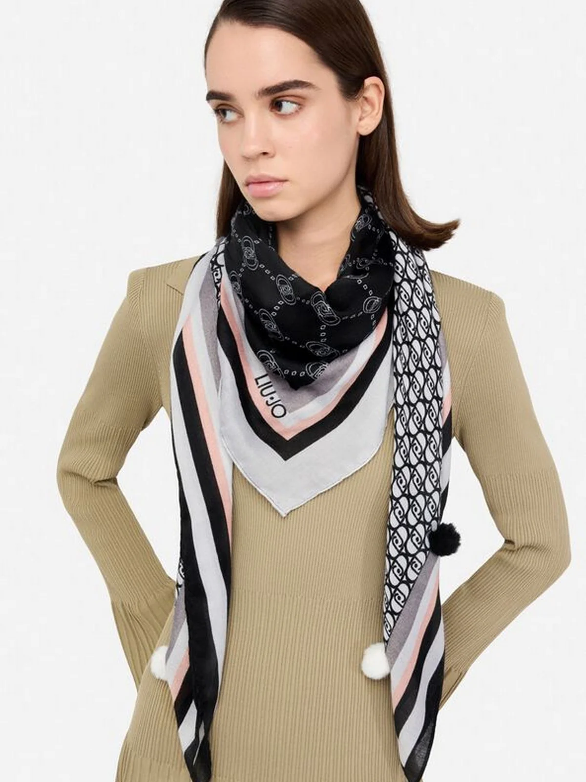 LIU JO SOFT Foulard Donna  2F5070T0300 22222 Nero - Image 3