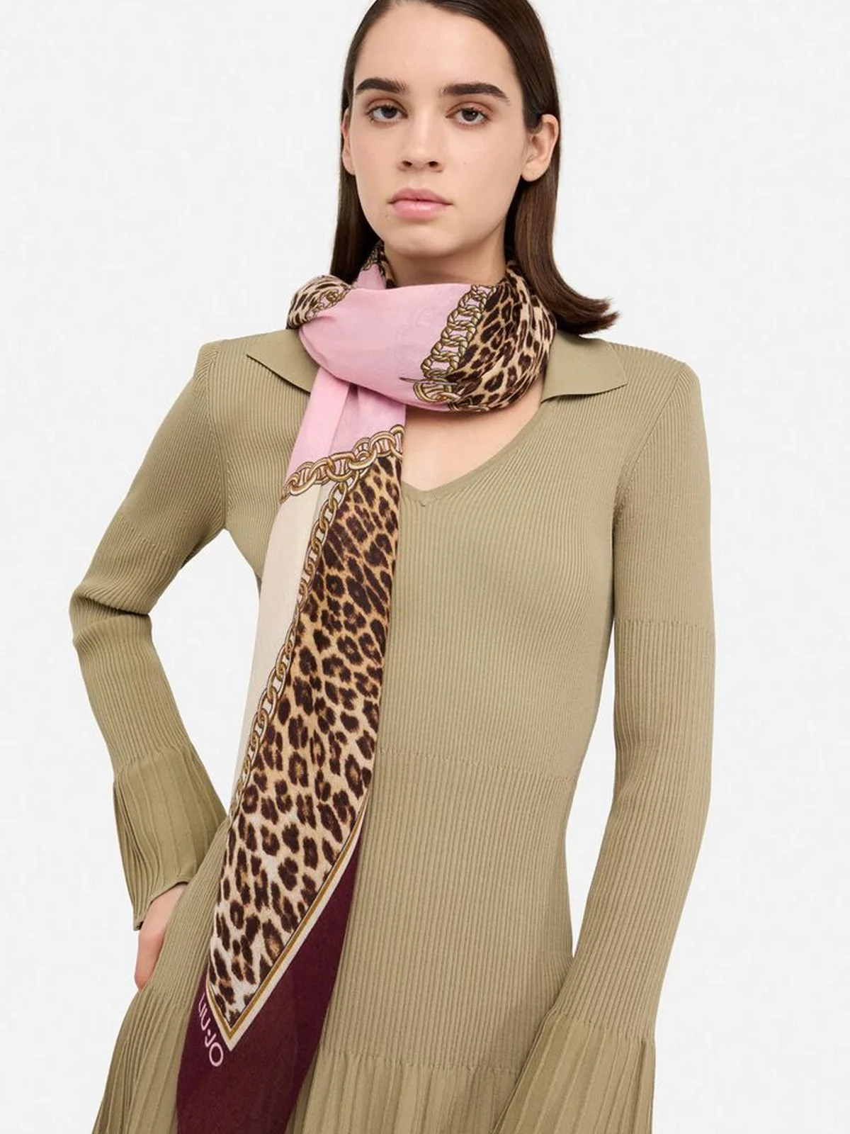 LIU JO SOFT Foulard Donna  2F5074T0300 91718 RED AUBERGINE - Image 4