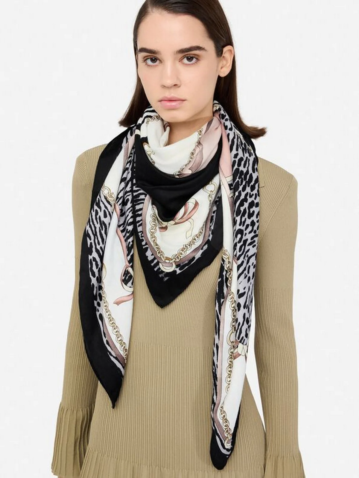 LIU JO SOFT Foulard Donna  2F5083T0300 22222 Nero - Image 5