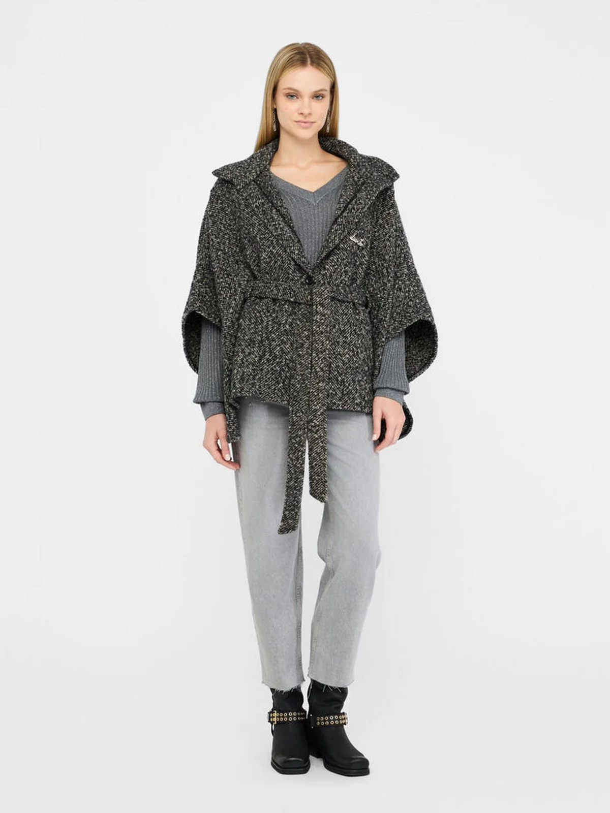 LIU JO SOFT Mantella Donna  2F5025T0300 00128 NERO/BIANCO - Image 3