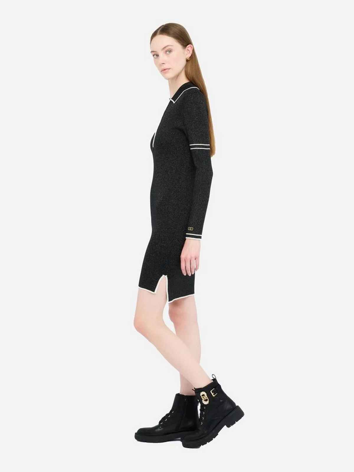 LIU JO SPORT Abito Donna  TF5028MS49I A4345 Nero lux/bco latte - Image 3