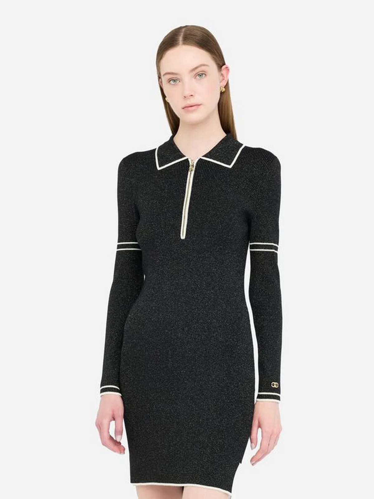 LIU JO SPORT Abito Donna  TF5028MS49I A4345 Nero lux/bco latte - Image 5