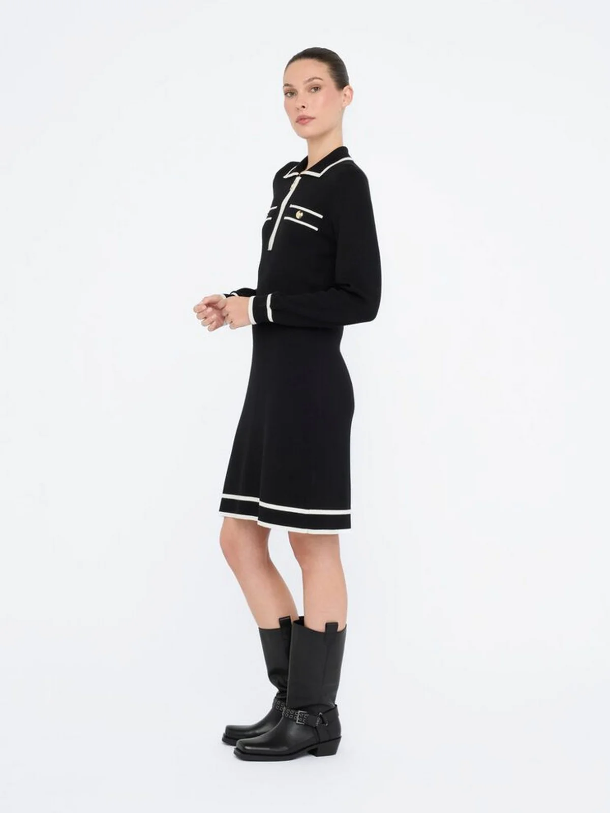 LIU JO SPORT Abito Donna  TF5251MS59L 03N66 Nero/bianco latte - Image 2