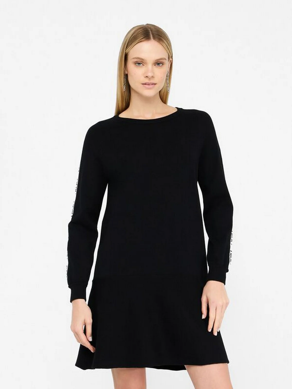 LIU JO SPORT Abito Donna TF5288MS63L 03N66 Nero/bianco latte - Image 5