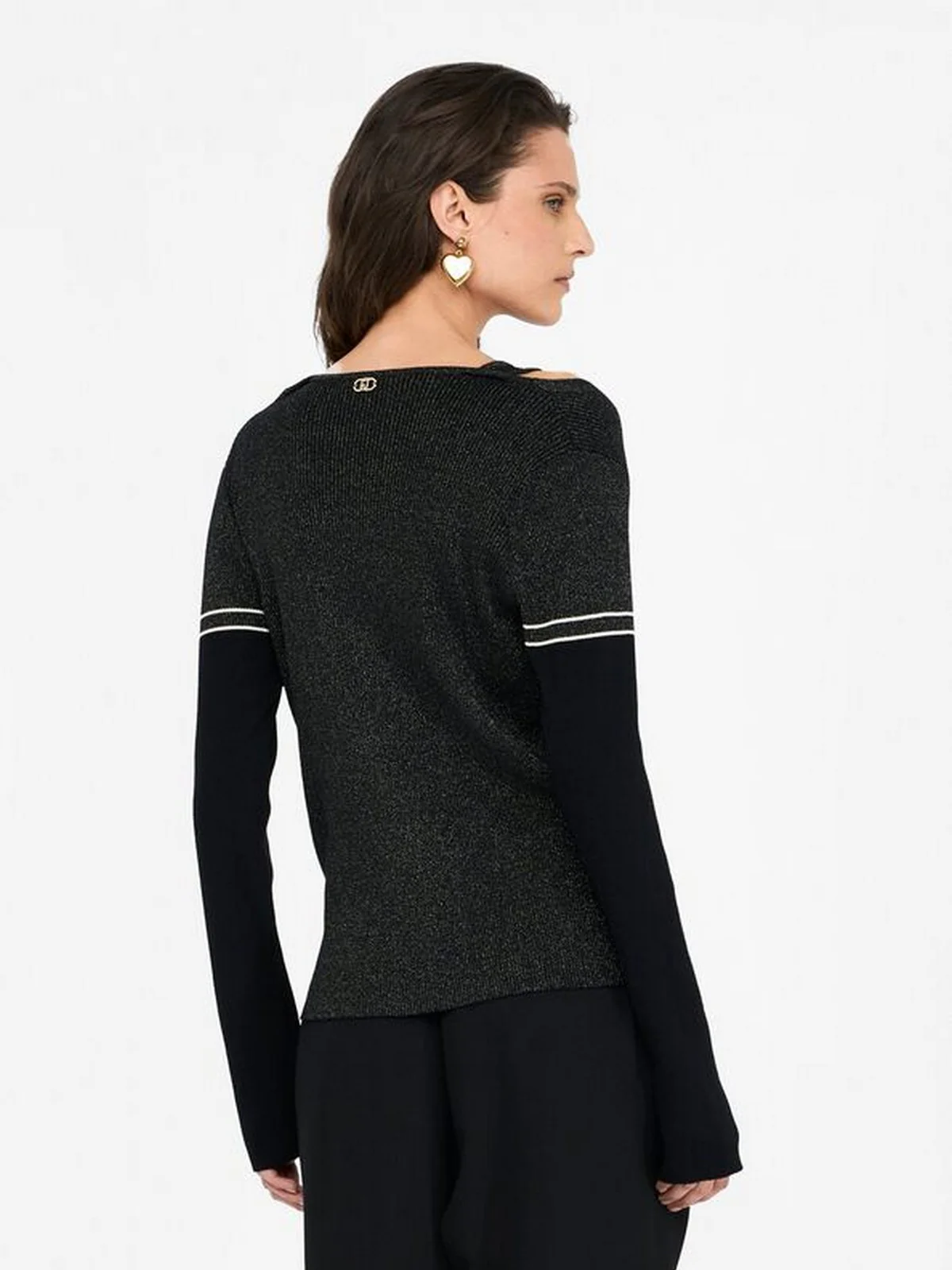 LIU JO SPORT Cardigan Donna  TF5027MS49I A4348 Nero lux/lace nero - Image 4