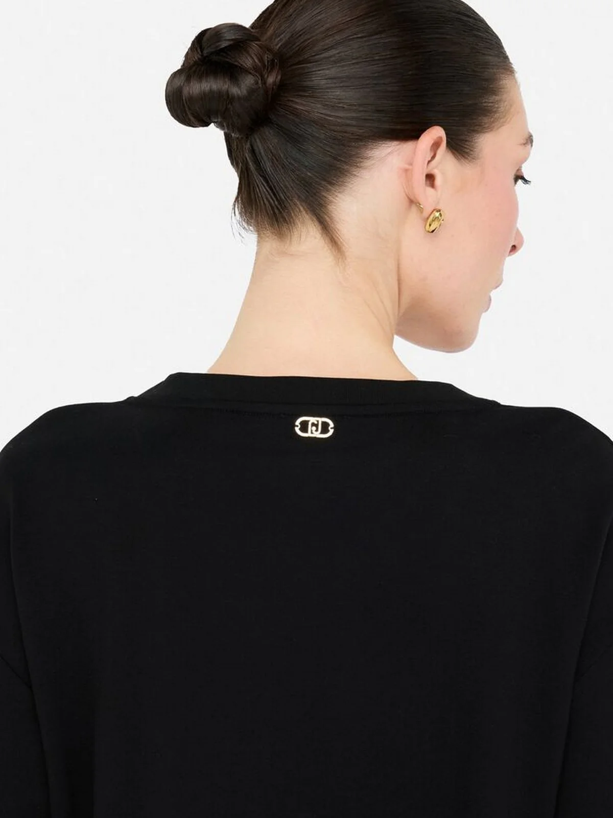 LIU JO SPORT Felpa Donna  TF5154FS576 R9932 NERO/MONOGRAM - Image 3