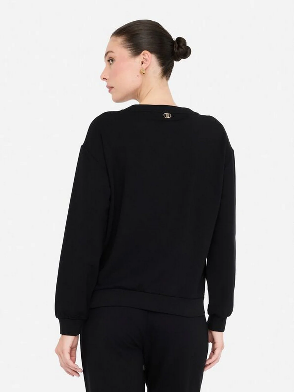 LIU JO SPORT Felpa Donna  TF5154FS576 R9932 NERO/MONOGRAM - Image 4