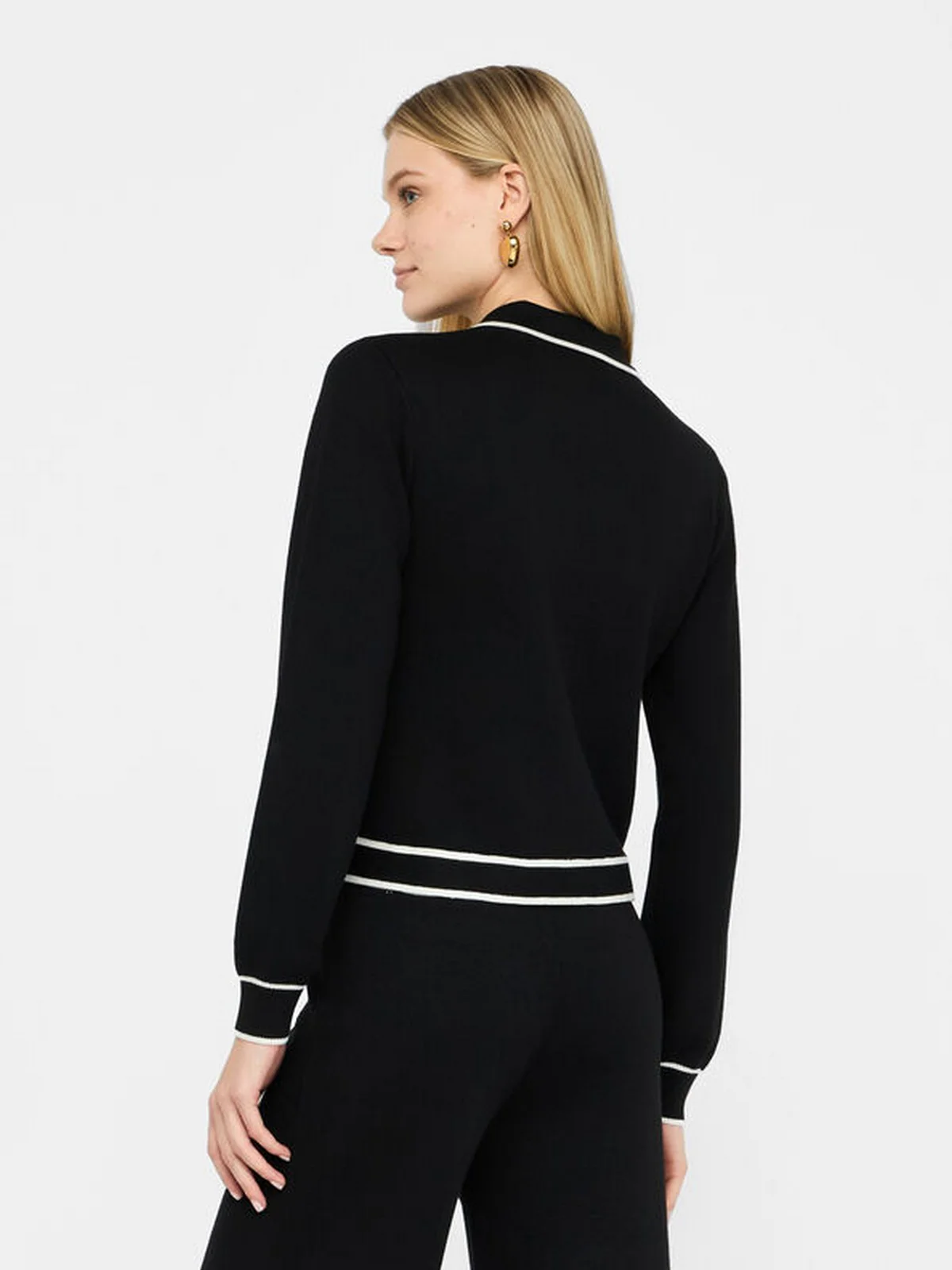 LIU JO SPORT Felpa Donna  TF5250MS59L 03N66 Nero/bianco latte - Image 4