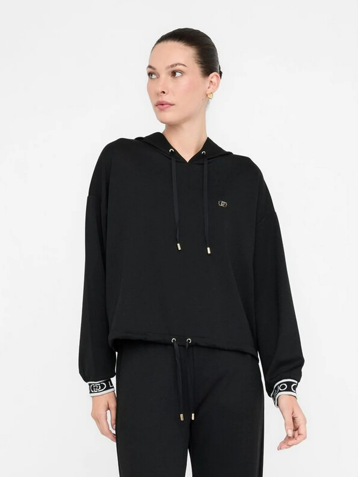 LIU JO SPORT Felpa Donna  TF5285J4747 R9342 Nero/nero lux - Image 6