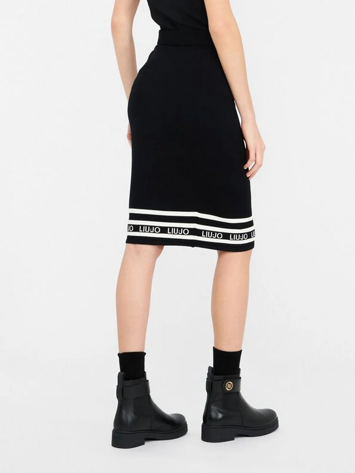 LIU JO SPORT Gonna Donna  TF5217MS63L 03N66 Nero/bianco latte - Image 3