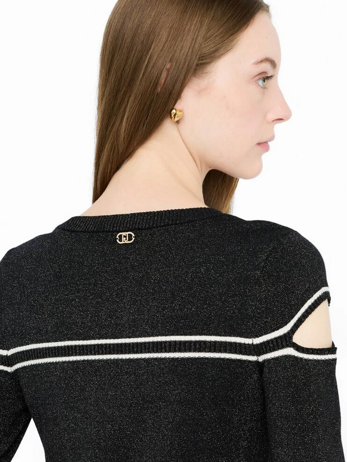 LIU JO SPORT Maglia Donna  TF5026MS49I A4345 Nero lux/bco latte - Image 2