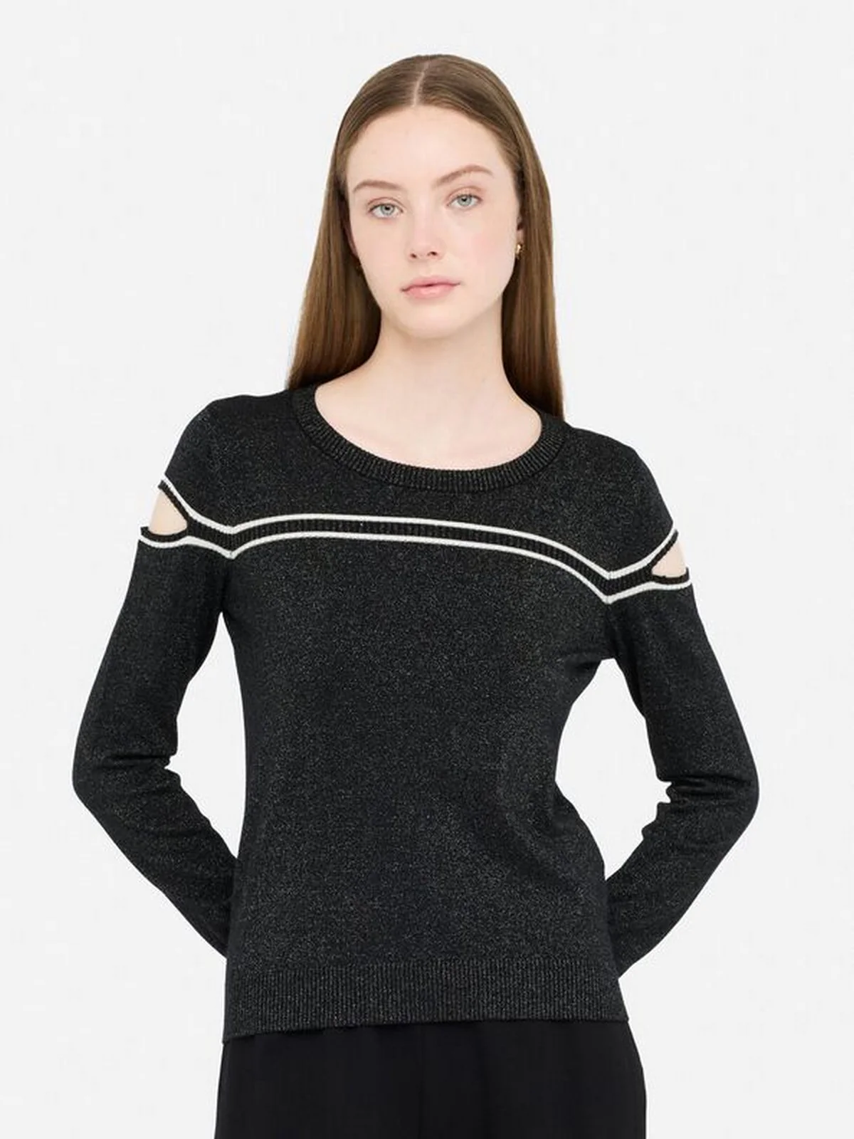 LIU JO SPORT Maglia Donna  TF5026MS49I A4345 Nero lux/bco latte - Image 5