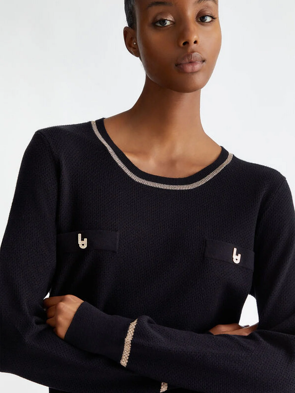 LIU JO SPORT Maglione Donna  TF4166MS75L A4268 Nero - Image 3
