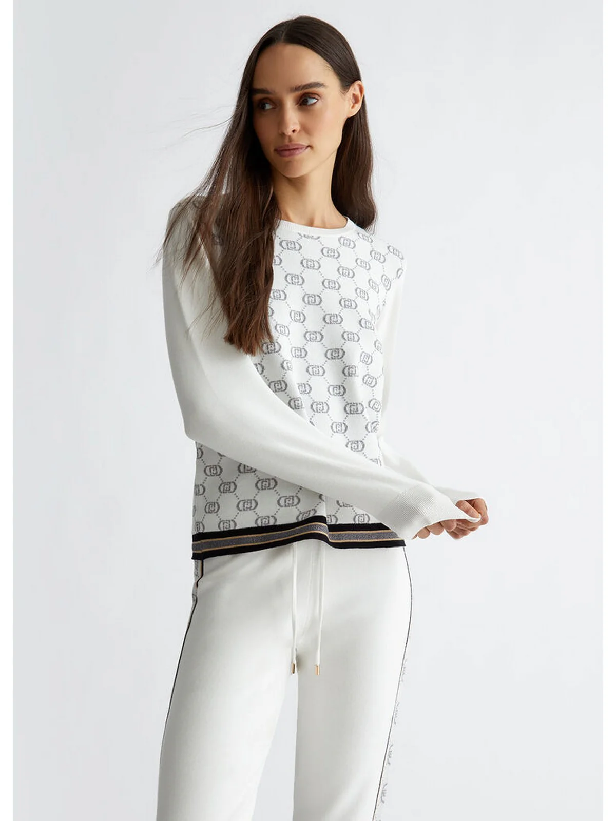 LIU JO SPORT Felpa Donna  TF4228MS63L A4280 Bianco - Image 4