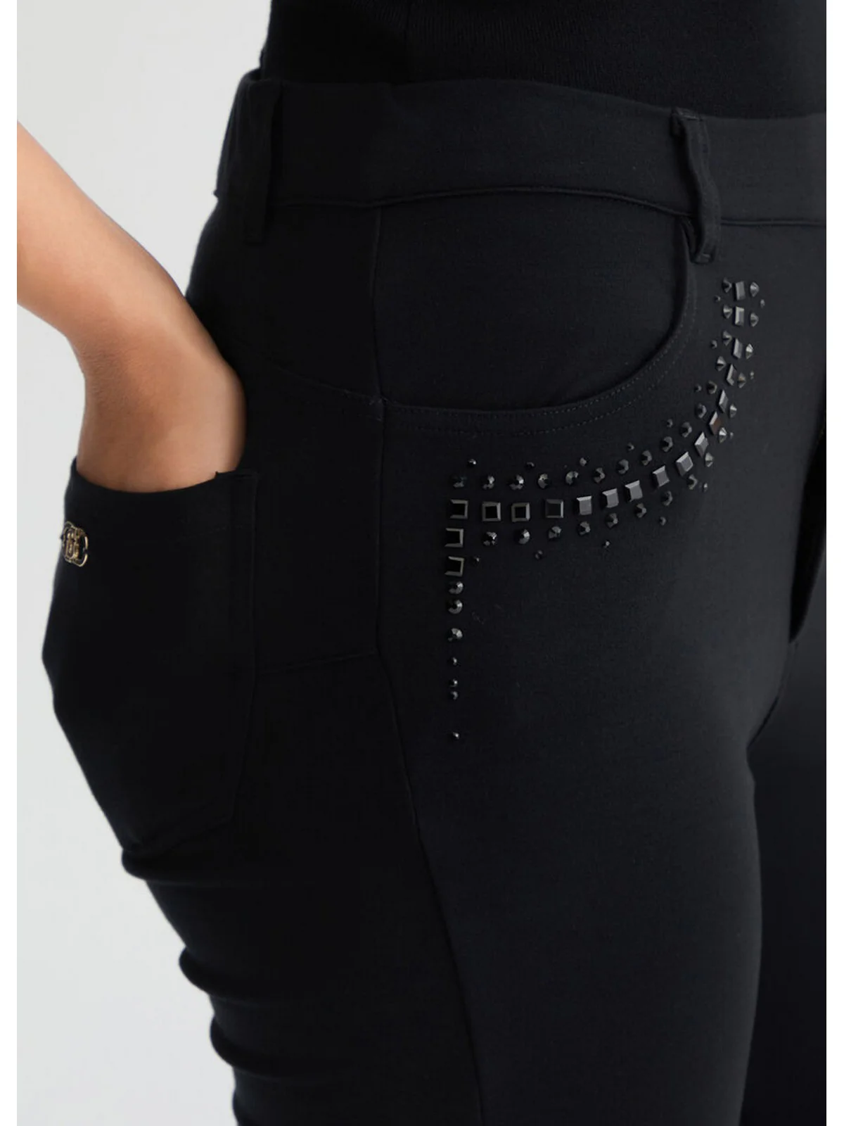 LIU JO SPORT Pantalone Donna  TA5166JS182 B3280 nero/strass - Image 4