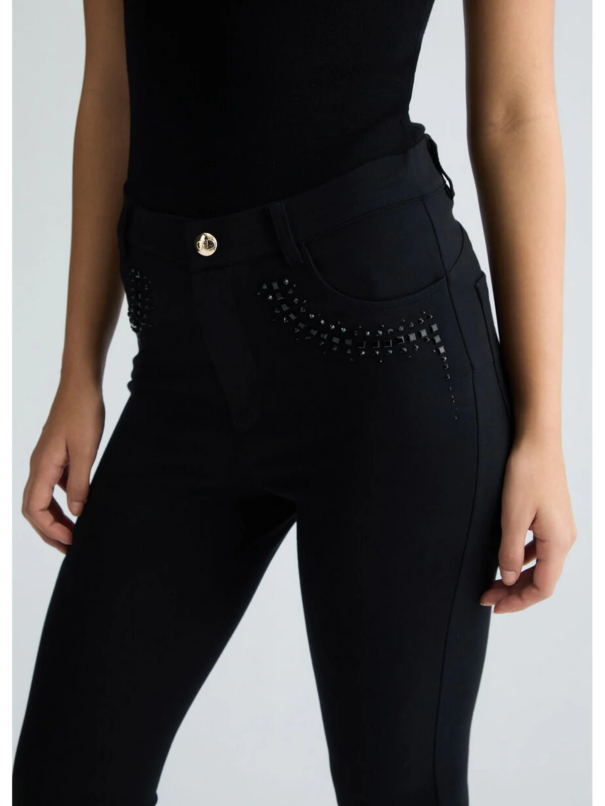 LIU JO SPORT Pantalone Donna  TA5166JS182 B3280 nero/strass - Image 5