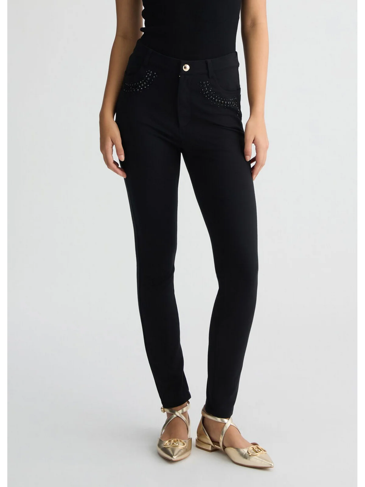 LIU JO SPORT Pantalone Donna  TA5166JS182 B3280 nero/strass - Image 7