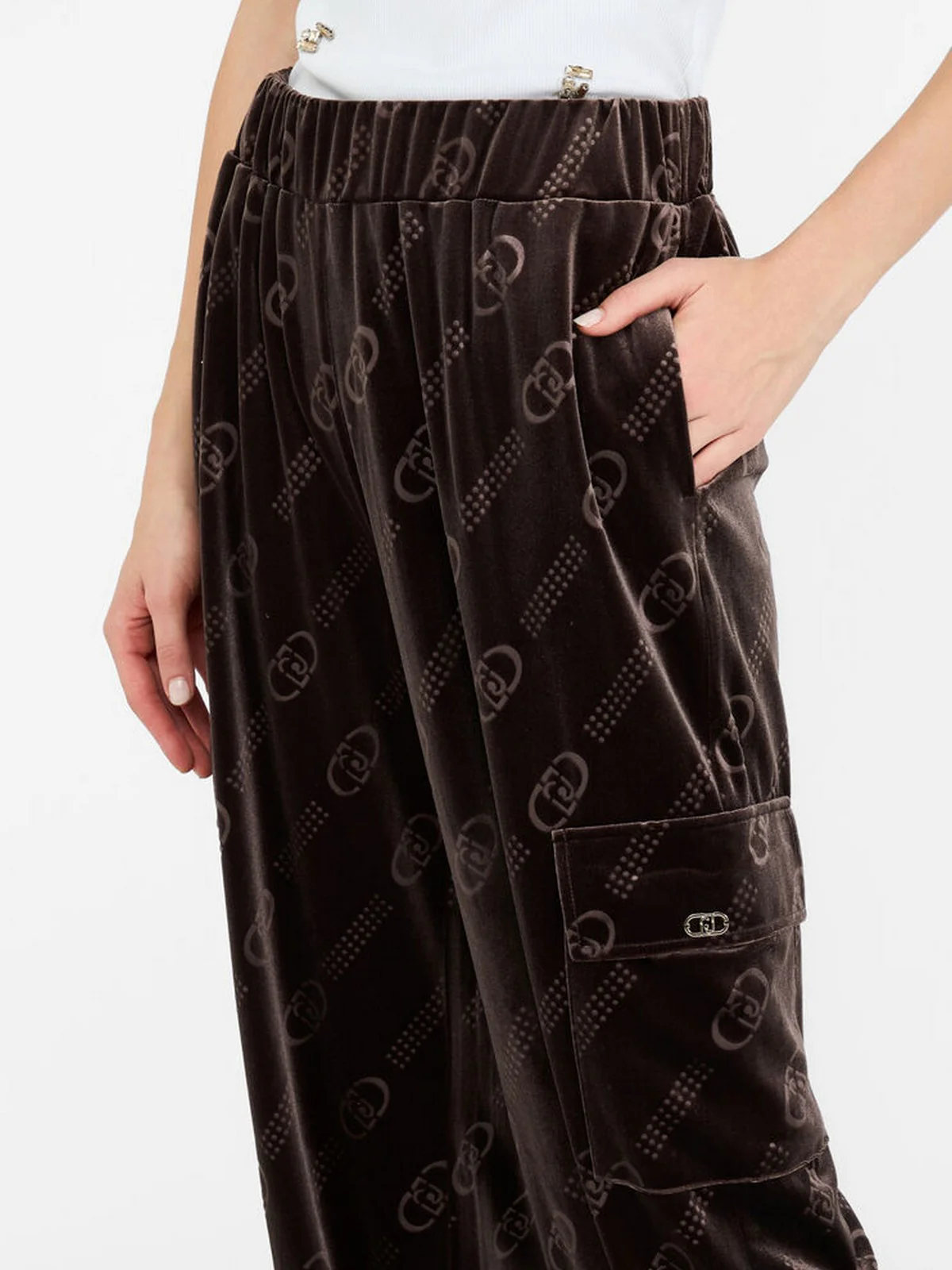 LIU JO SPORT Pantalone Donna  TF5111J4955 M9768 Cioccolato LiuJo - Image 2