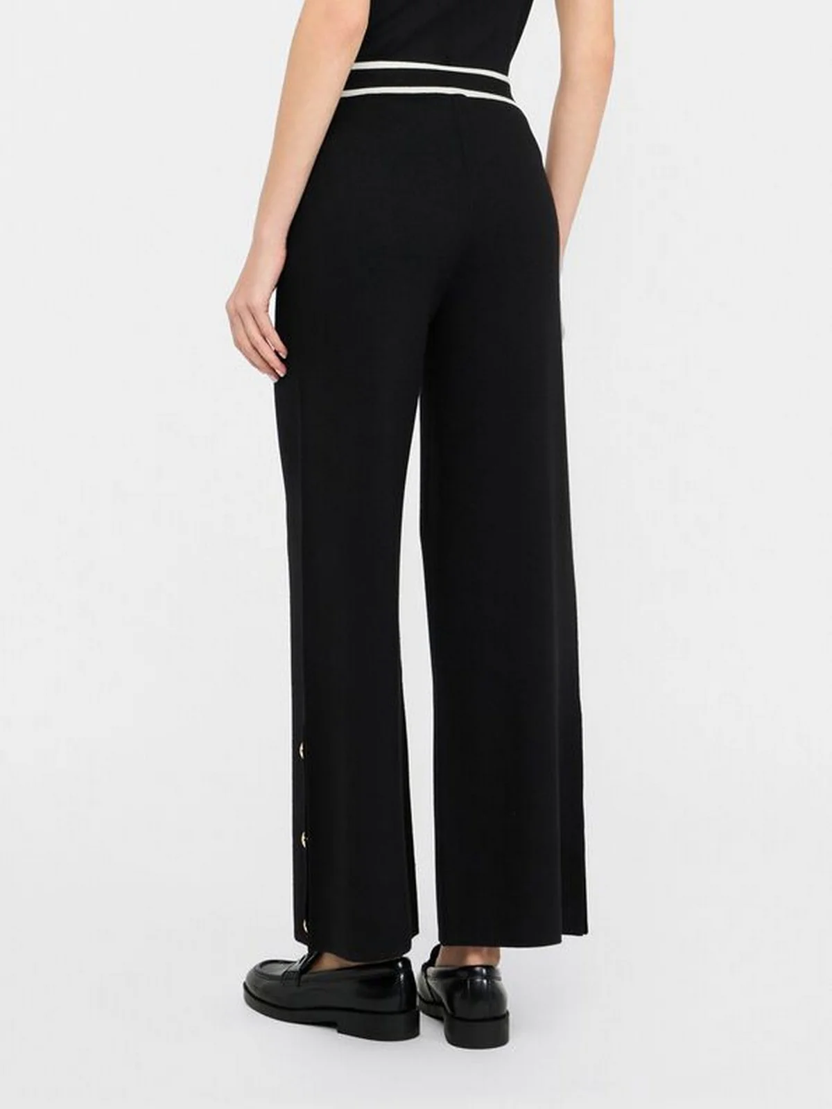 LIU JO SPORT Pantalone Donna  TF5252MS59L 03N66 Nero/bianco latte - Image 4