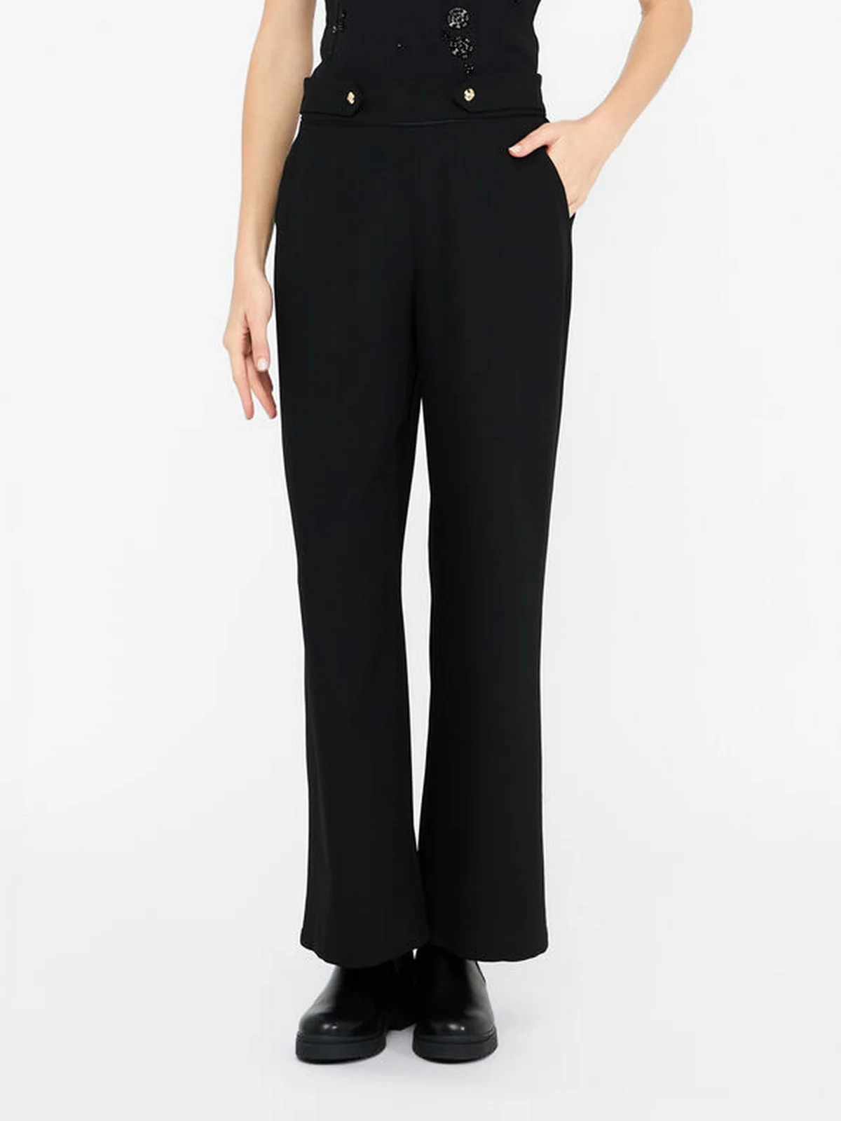 LIU JO SPORT Pantalone Donna TF5265TS423 22222 Nero - Image 6