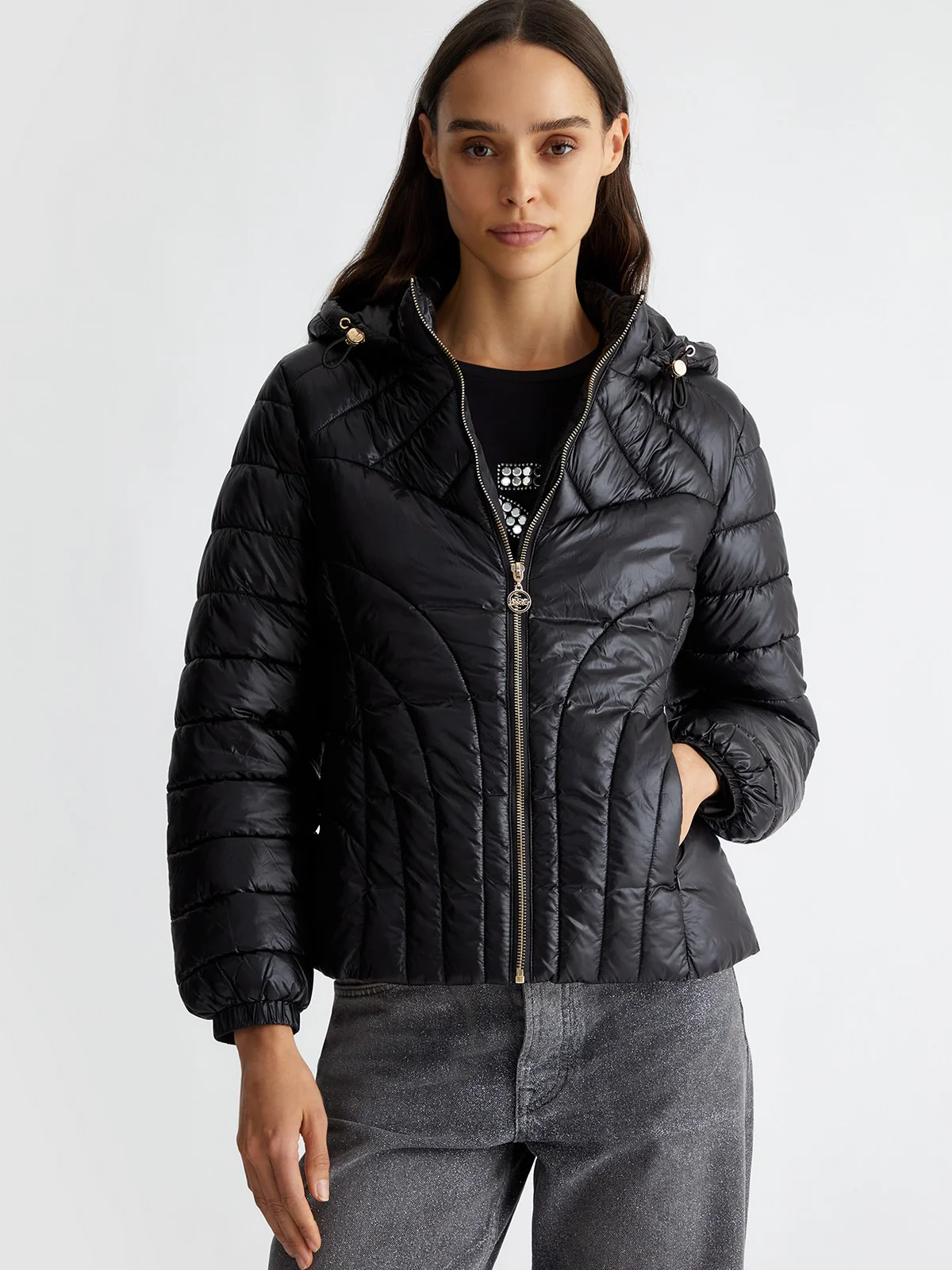 LIU JO SPORT Piumino Donna  TF4123TS073 22222 Nero - Image 2