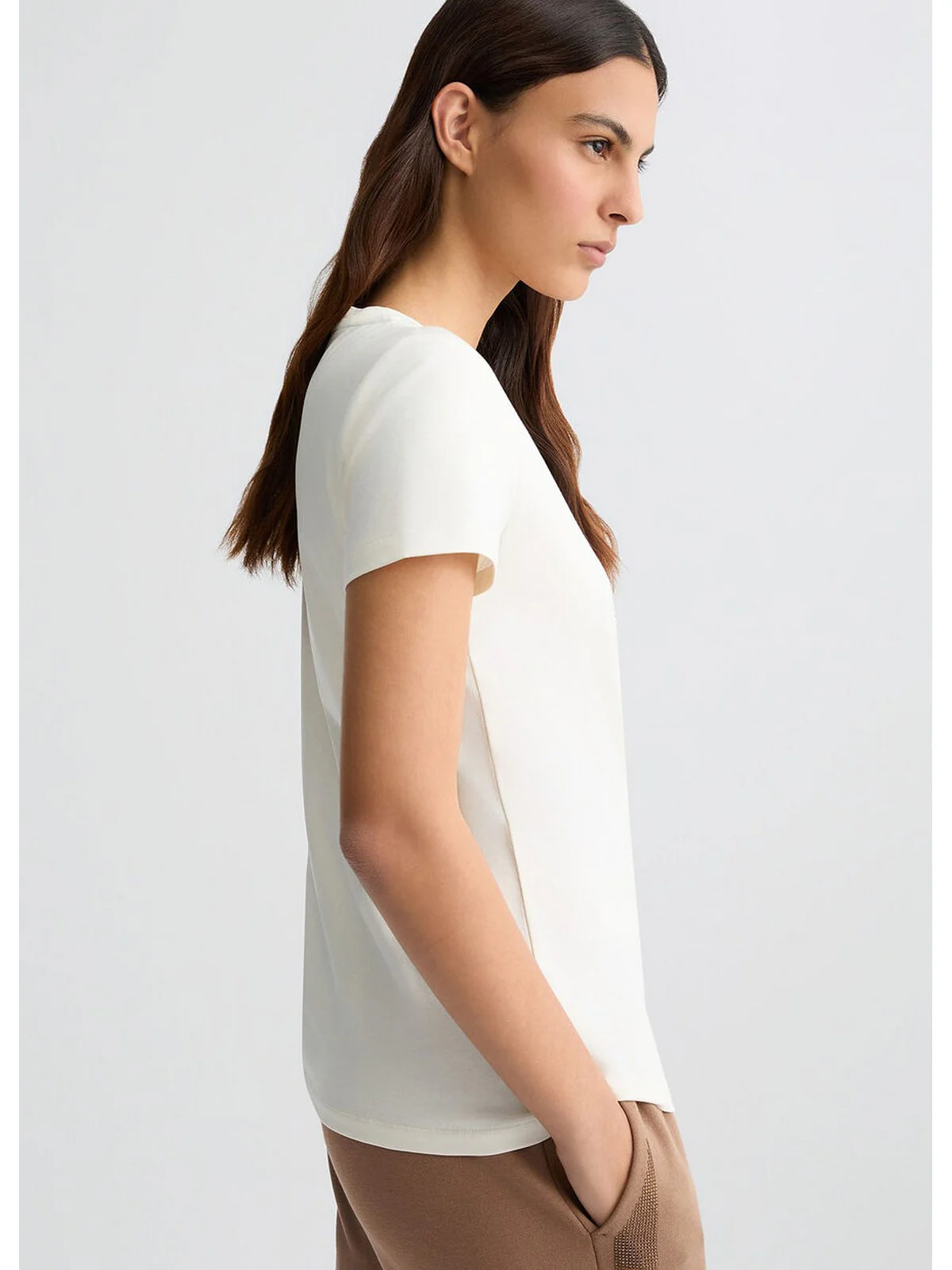 LIU JO SPORT T-shirt Donna  TA5173JS003 M9294 White milk/monogram - Image 3