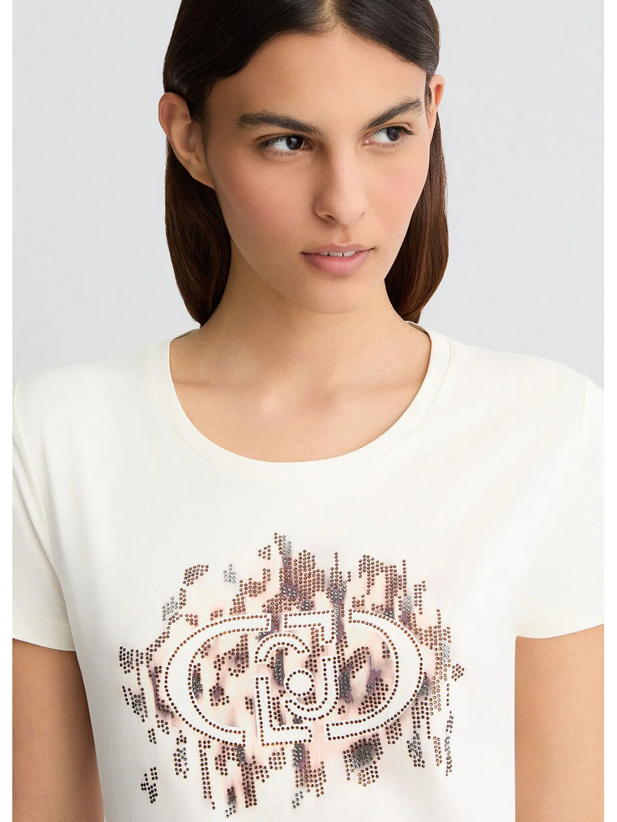 LIU JO SPORT T-shirt Donna  TA5173JS003 M9514 Wh.milk/macula moro - Image 4