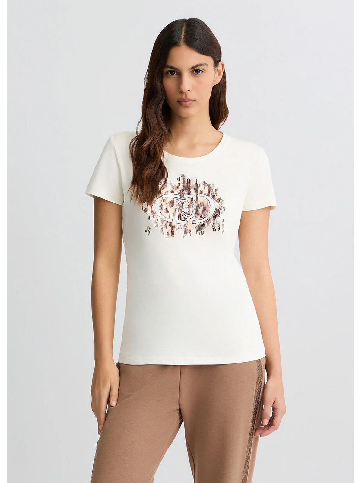LIU JO SPORT T-shirt Donna  TA5173JS003 M9514 Wh.milk/macula moro - Image 6