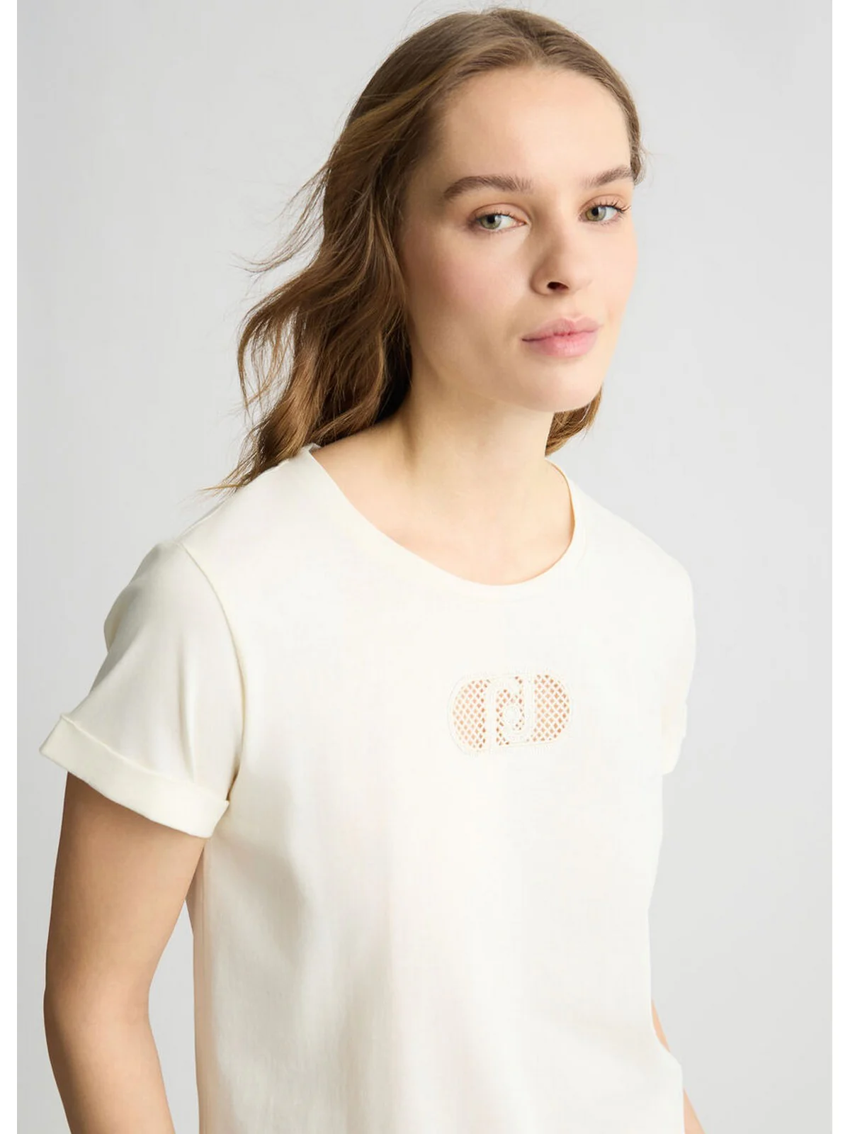 LIU JO SPORT T-shirt Donna  TA5180JS923 M9248 White m.LJ holed - Image 5