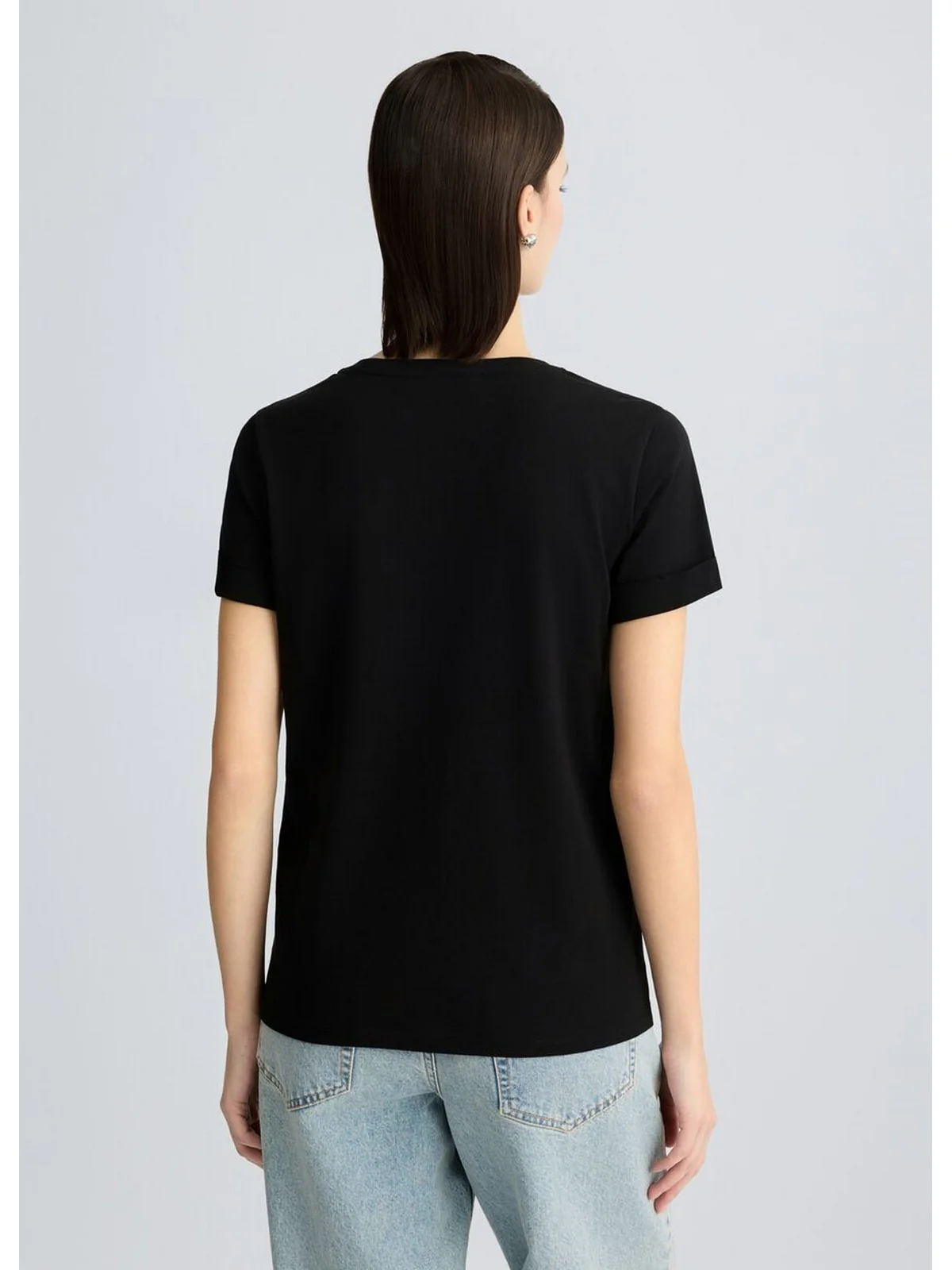 LIU JO SPORT T-shirt Donna  TA5180JS923 M9308 Nero/LJ holed - Image 6