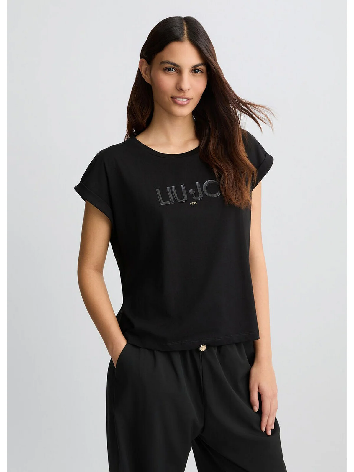 LIU JO SPORT T-shirt Donna  TA5181JS003 W9415 NERO/LIUJO - Image 7