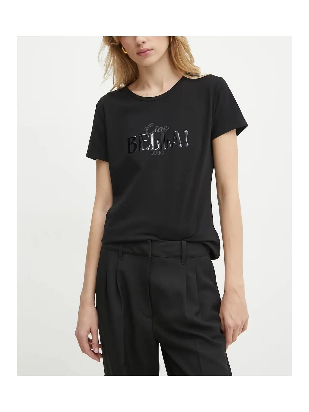 LIU JO SPORT T-shirt Donna  TA5214JS003 M9125 Nero ciao bella - Image 2