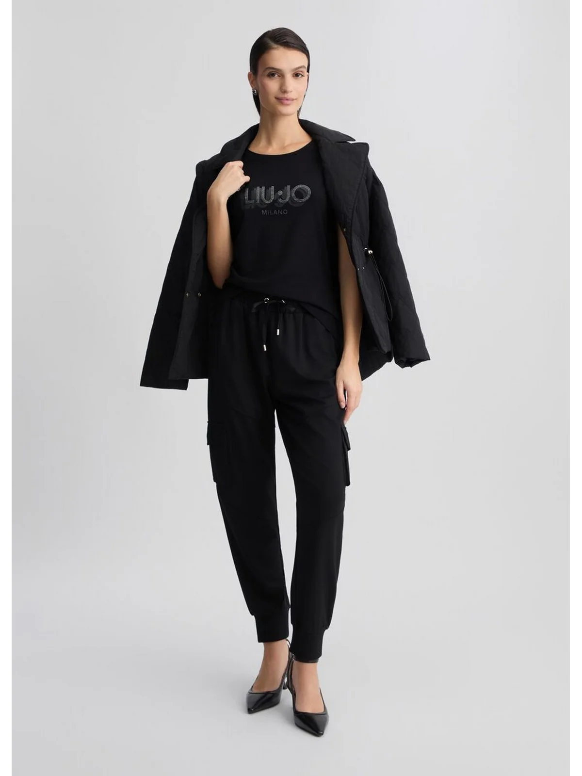 LIU JO SPORT T-shirt Donna  TA5214JS003 W9415 NERO/LIUJO - Image 2