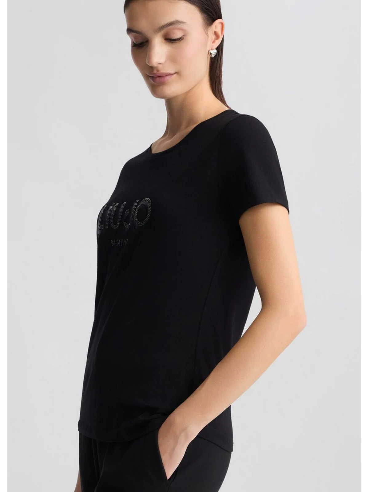 LIU JO SPORT T-shirt Donna  TA5214JS003 W9415 NERO/LIUJO - Image 3
