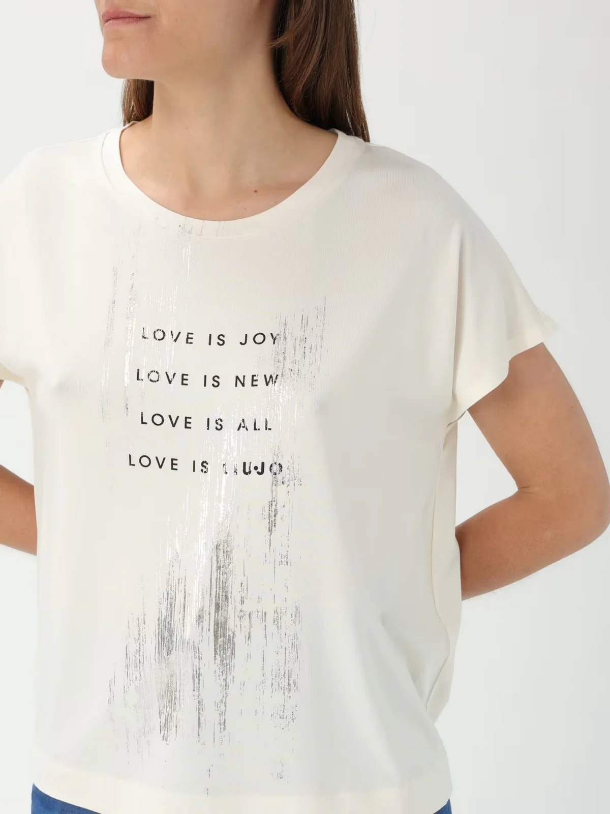 LIU JO SPORT T-shirt Donna  TA5268JS005 M9183 White milk LiuJo lov - Image 2