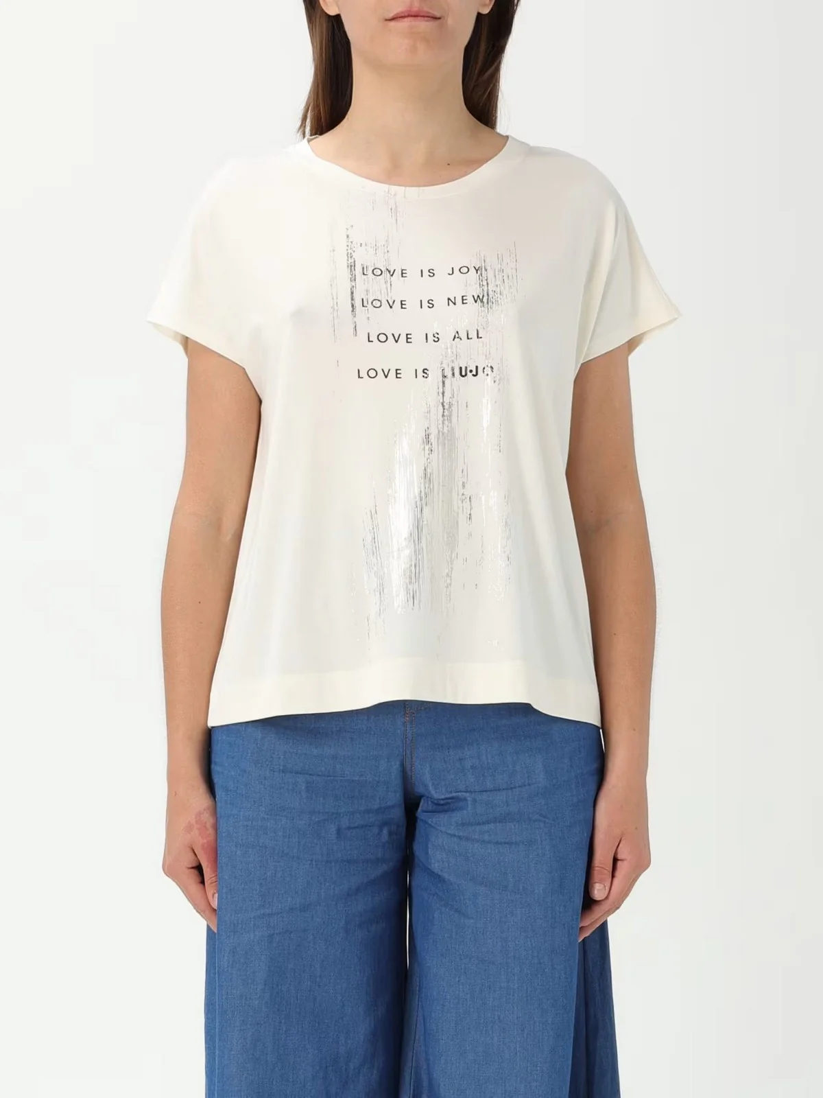 LIU JO SPORT T-shirt Donna  TA5268JS005 M9183 White milk LiuJo lov - Image 3