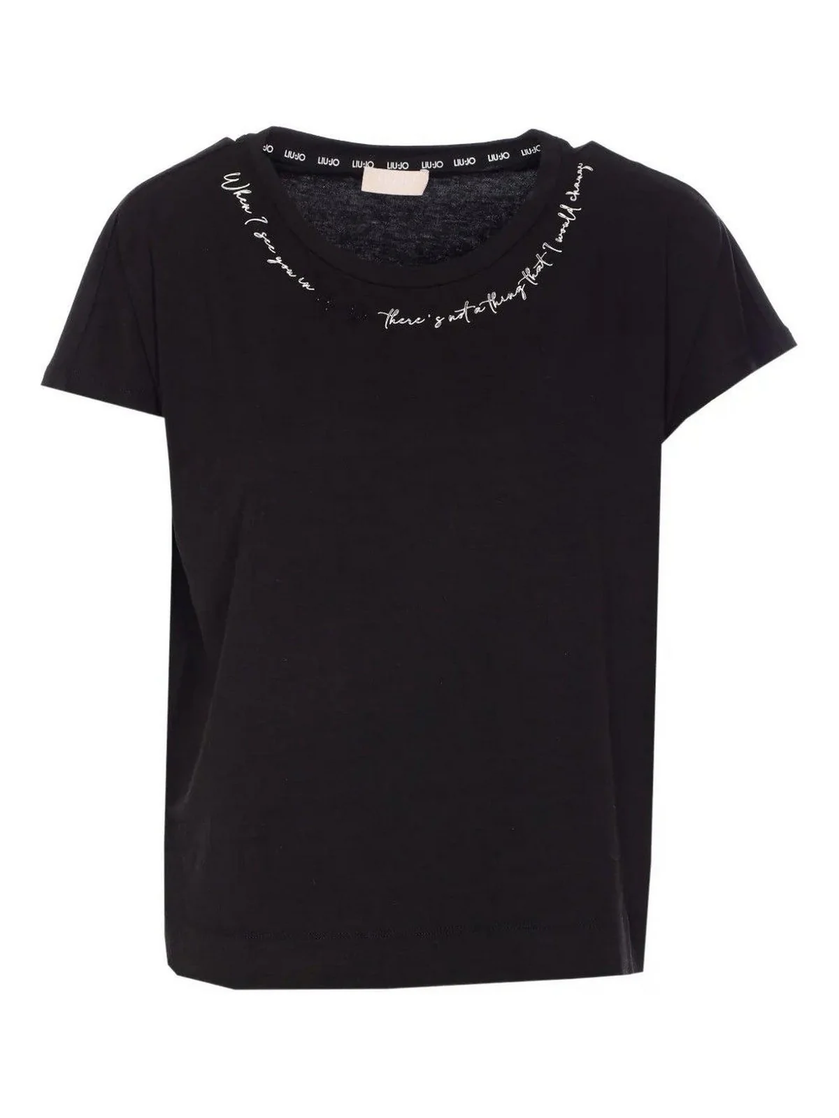 LIU JO SPORT T-shirt Donna TA5268JS005 M9300 Nero/LiuJo words