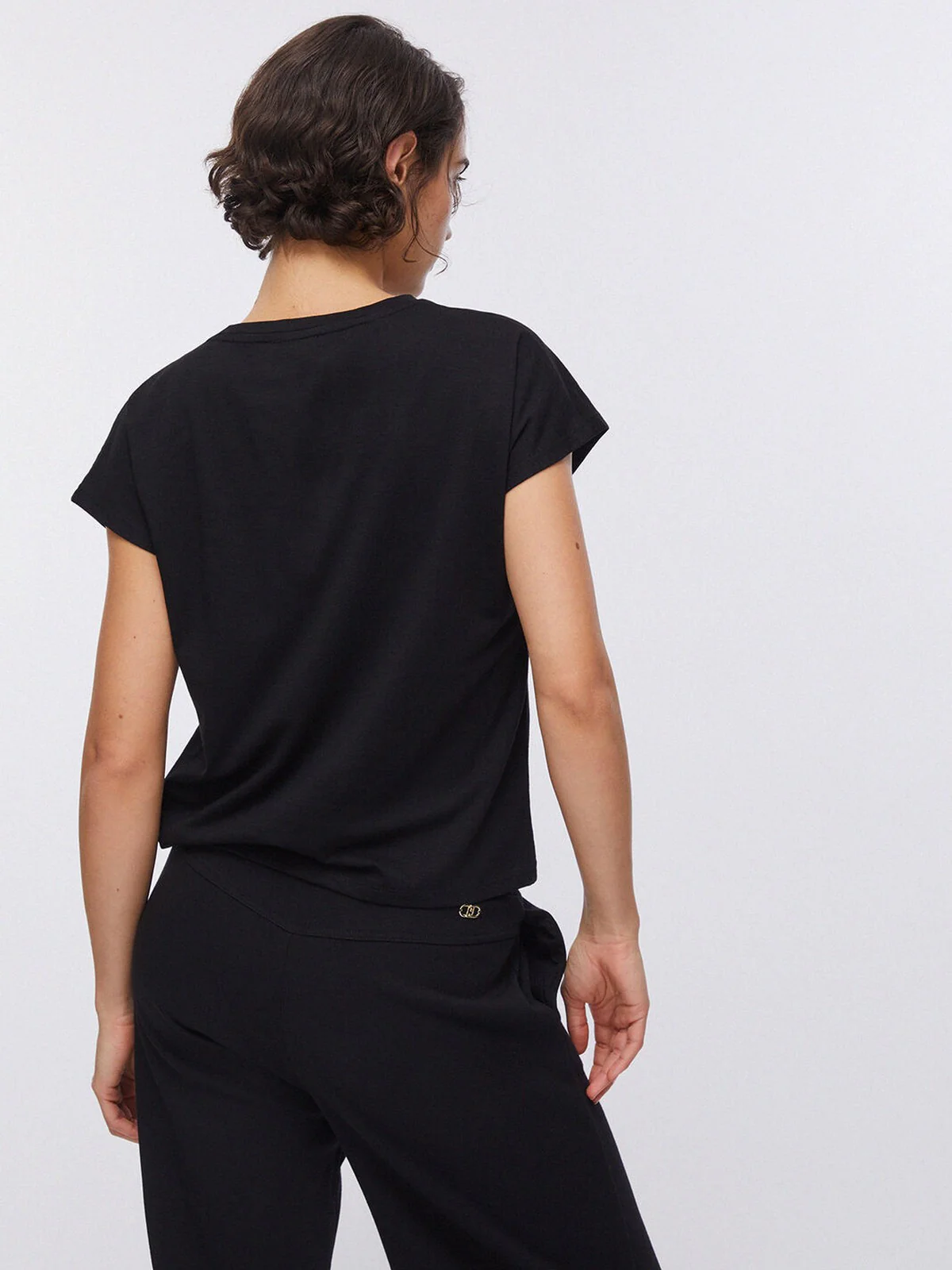 LIU JO SPORT T-shirt Donna  TA6164JS870 P9298 Nero/logo strass - Image 3