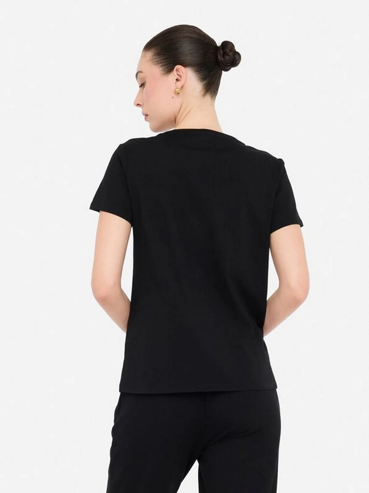 LIU JO SPORT T-shirt Donna TF5280JS923 N9785 Nero/monogram pearl - Image 6