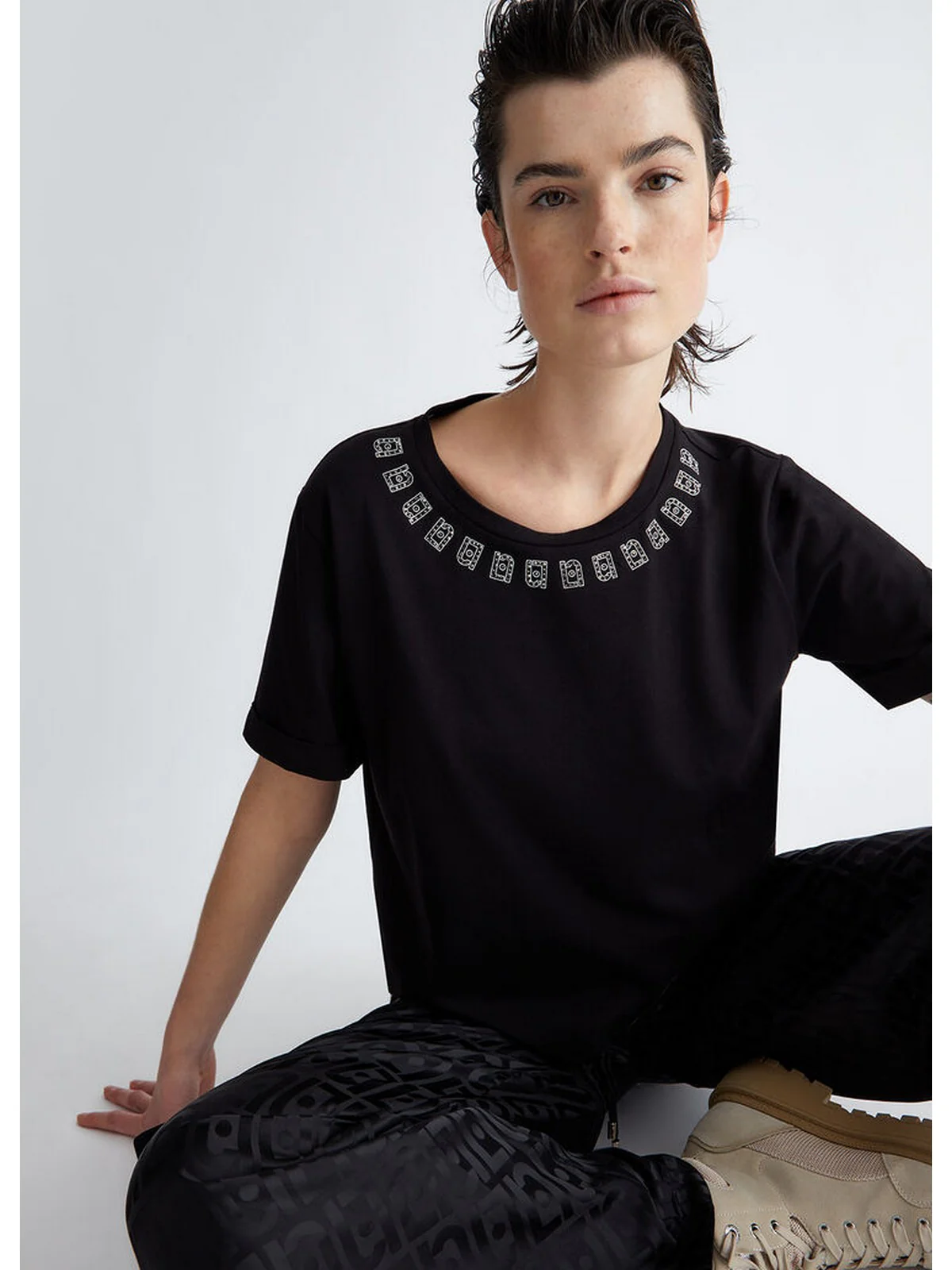 LIU JO SPORT T-Shirt e Polo Donna  TA4135JS003 R9932 Nero - Image 2