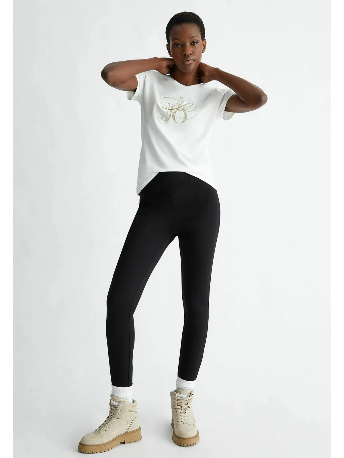 LIU JO SPORT T-Shirt e Polo Donna  TA4136JS003 N9051 Avorio - Image 3