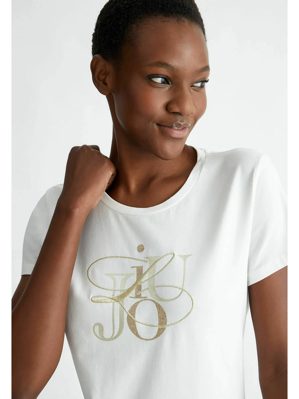 LIU JO SPORT T-Shirt e Polo Donna  TA4136JS003 N9051 Avorio - Image 5