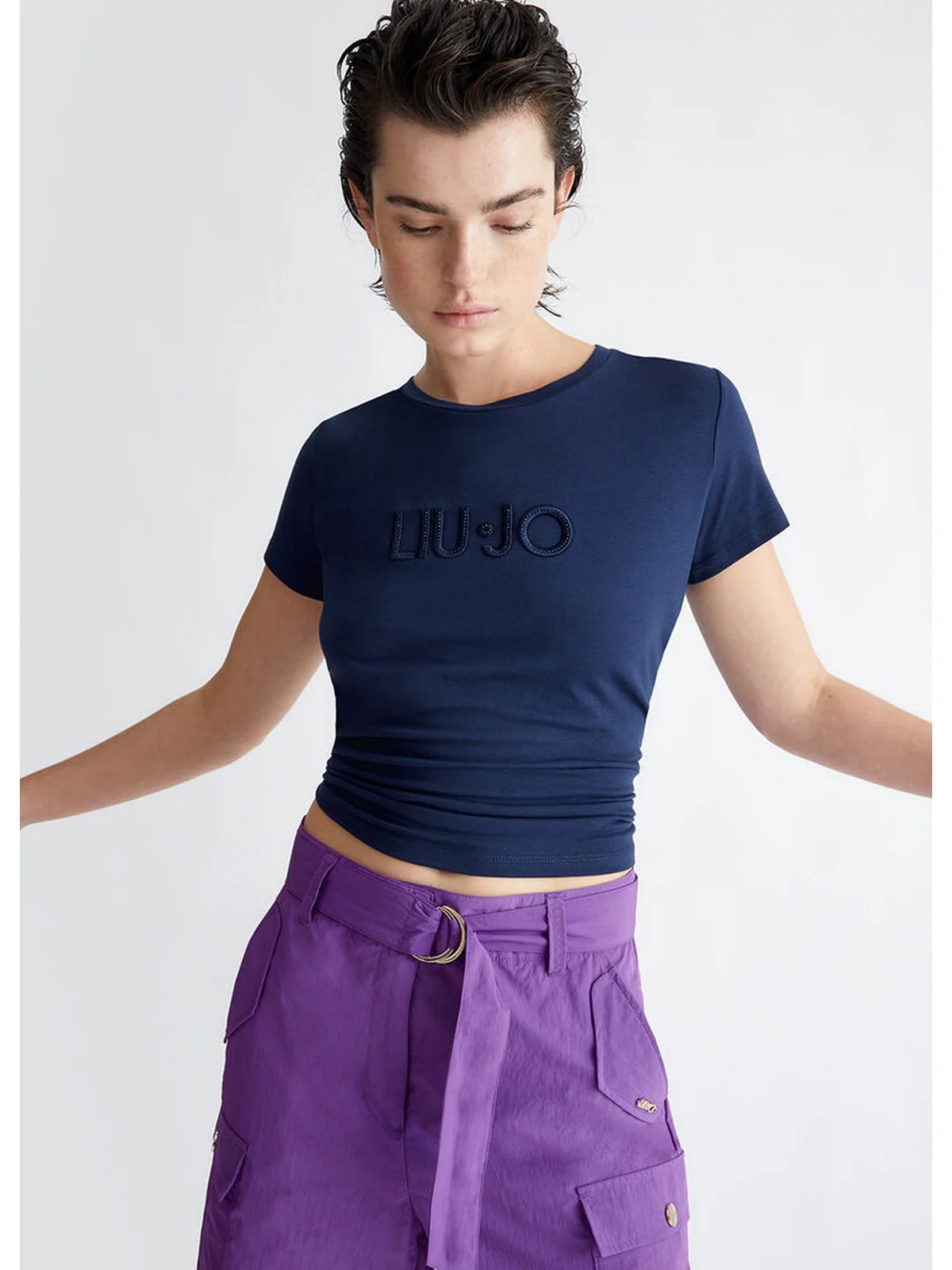 LIU JO SPORT T-Shirt e Polo Donna  TA4136JS003 N9157 Blu - Image 3