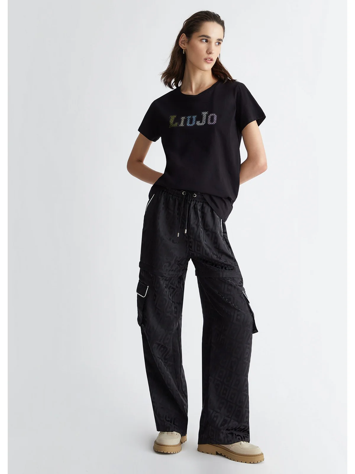LIU JO SPORT T-Shirt e Polo Donna  TA4204JS923 22222 Nero - Image 5
