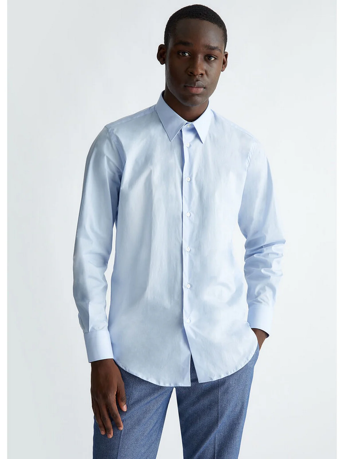 LIU JO UOMO Camicia Uomo  QXX007T2662 53915 Blu - Image 4