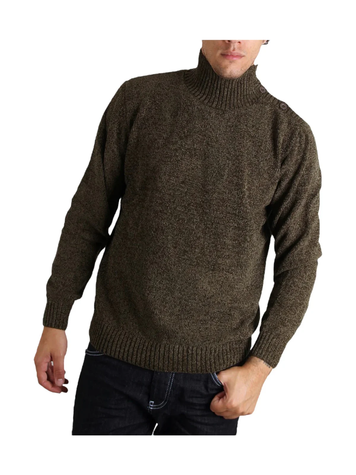 LIU JO UOMO Maglione Uomo  M223P202CINYBUTTON 401 Verde - Image 2