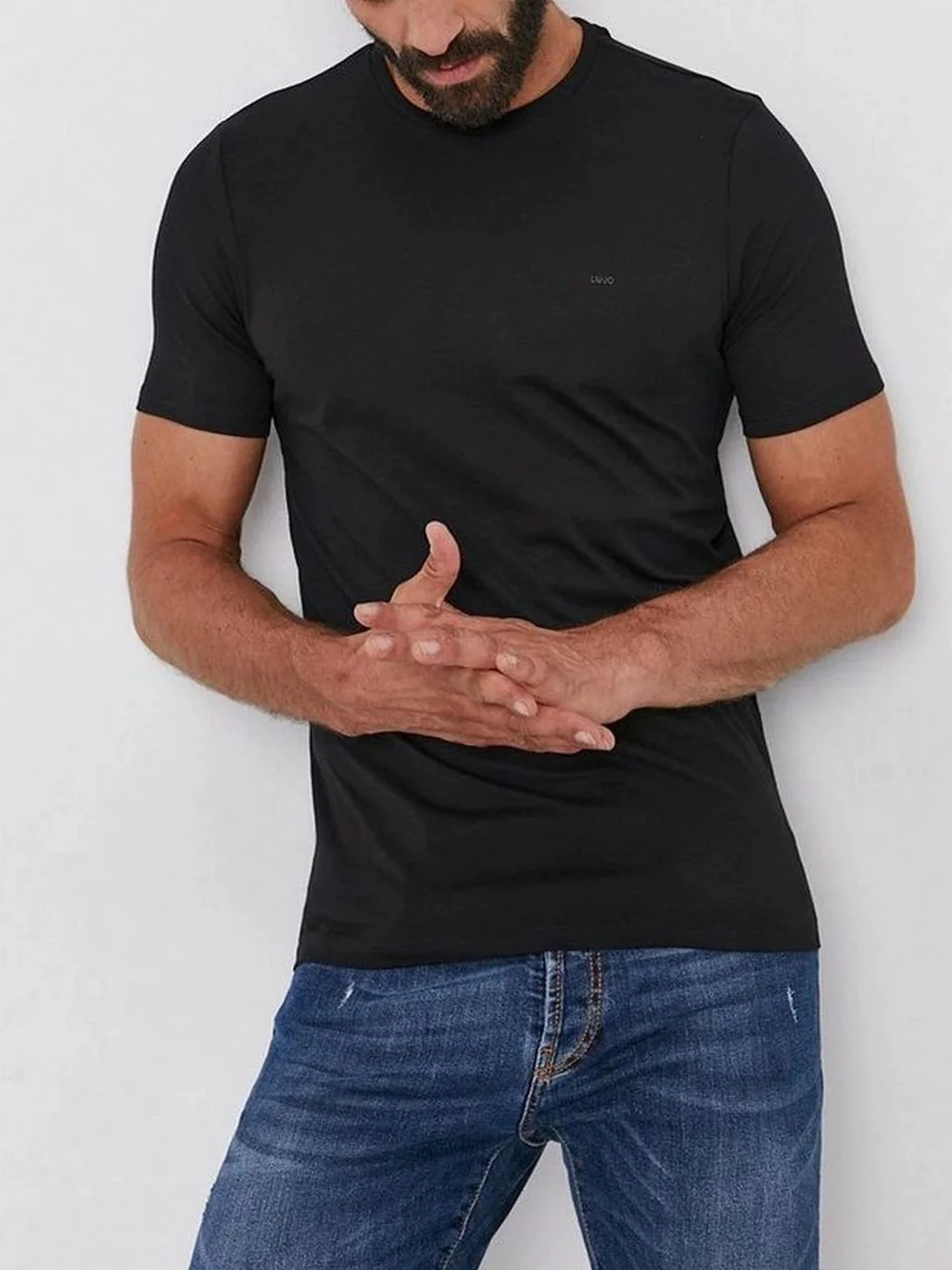 LIU JO UOMO T-Shirt e Polo Uomo  M000P204SHORTLOGO Nero - Image 9
